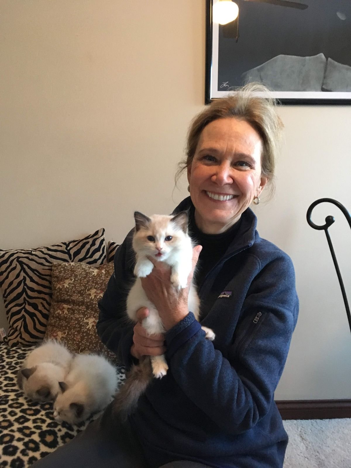 Sarah Mitchell with her Siberian kitten
