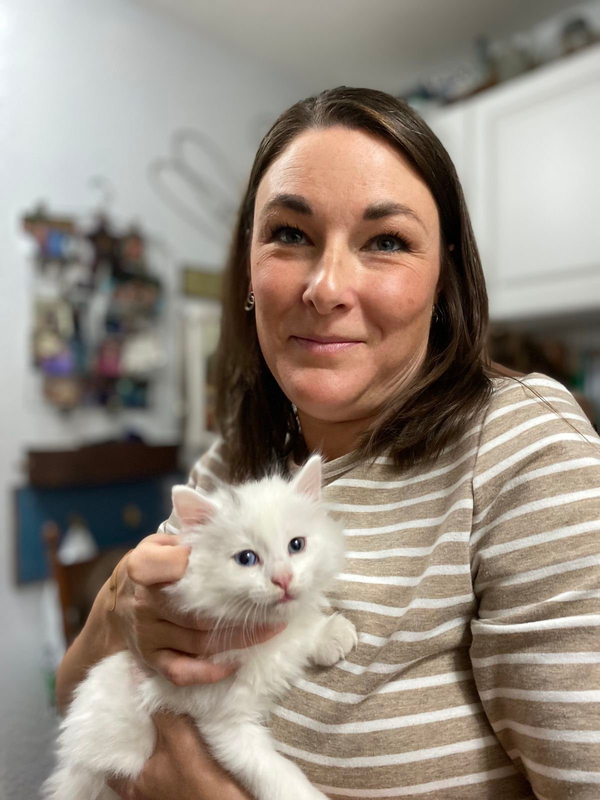 Emily Carter with her Siberian kitten